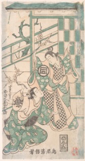 Scene From the Drama "Hatsu-tori Kuruma Genji", dated 1749., dated 1749. Creator: Torii Kiyomasu I.