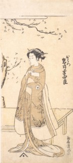 The Fourth Imai Hanshiro in the Role O Hatsu in "Sakaicho Soga Nendaiki", 2nd m..., 2nd month, 1771. Creator: Torii Kiyomitsu.