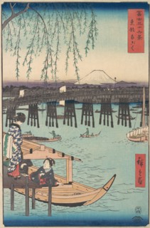 Toto, Ryogoku, from the series Thirty-six Views of Mount Fuji (Fugak..., 4th month, Horse year 1858. Creator: Ando Hiroshige.