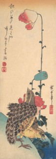 A Pair of Quails and Poppies, ca. 1835., ca. 1835. Creator: Ando Hiroshige.