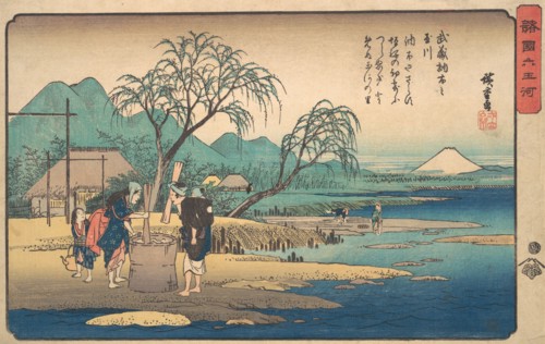 Musashi: Chofu no Tamagawa, ca. 1833., ca. 1833. Creator: Ando Hiroshige.