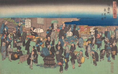 Junkei machi Yomise no Zu, ca. 1828., ca. 1828. Creator: Ando Hiroshige.