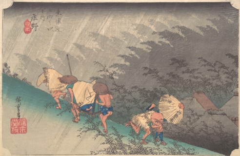 Sudden Shower in Shono, ca. 1833-34., ca. 1833-34. Creator: Ando Hiroshige.