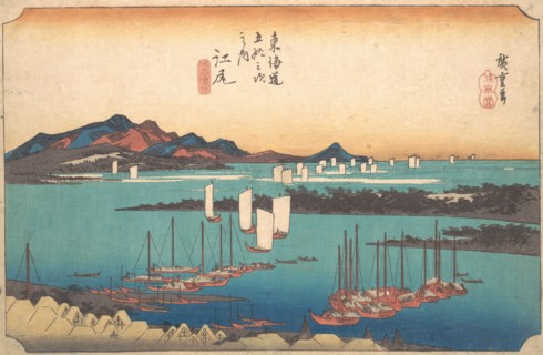 Panorama of Miwo Pine Wood from Ejiri, 1834., 1834. Creator: Ando Hiroshige.