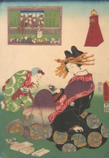 Twelve Hours of Spring Pleasures: Hour of the Goat, 19th century., 19th century. Creator: Utagawa Kunisada.