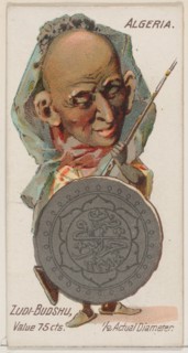 Algeria, Zudi-Budshu, from the series Coins of All Nations (N72, variation 1) for Duke bra..., 1889. Creator: Unknown.