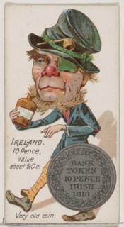 Ireland, 10 Pence, from the series Coins of All Nations (N72, variation 1) for Duke brand ..., 1889. Creator: Unknown.