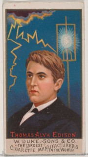 Thomas Alva Edison, from the series Great Americans (N76) for Duke brand cigarettes, 1888., 1888. Creator: Unknown.