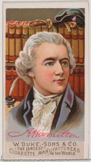 Alexander Hamilton, from the series Great Americans (N76) for Duke brand cigarettes, 1888., 1888. Creator: Unknown.