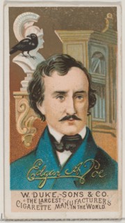 Edgar Allan Poe, from the series Great Americans (N76) for Duke brand cigarettes, 1888., 1888. Creator: Unknown.