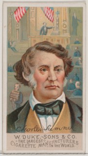 Charles Sumner, from the series Great Americans (N76) for Duke brand cigarettes, 1888., 1888. Creator: Unknown.