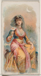 The Nile Bride, Egypt, from the Holidays series (N80) for Duke brand cigarettes, 1890., 1890. Creator: George S. Harris & Sons.