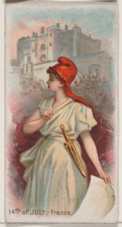 14th of July, France, from the Holidays series (N80) for Duke brand cigarettes, 1890., 1890. Creator: George S. Harris & Sons.