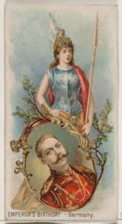 Emperor's Birthday, Germany, from the Holidays series (N80) for Duke brand cigarettes, 1890., 1890. Creator: George S. Harris & Sons.