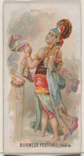 Burmese Festival, India, from the Holidays series (N80) for Duke brand cigarettes, 1890., 1890. Creator: George S. Harris & Sons.