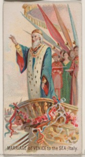 Marriage of Venice to the Sea, Italy, from the Holidays series (N80) for Duke brand cigare..., 1890. Creator: George S. Harris & Sons.