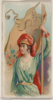 Annual Fête, Persia, from the Holidays series (N80) for Duke brand cigarettes, 1890., 1890. Creator: George S. Harris & Sons.