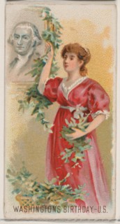George Washington's Birthday, United States, from the Holidays series (N80) for Duke brand..., 1890. Creator: George S. Harris & Sons.