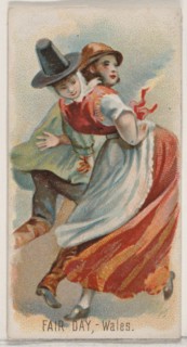 Fair Day, Wales, from the Holidays series (N80) for Duke brand cigarettes, 1890., 1890. Creator: George S. Harris & Sons.
