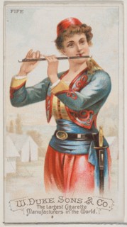 Fife, from the Musical Instruments series (N82) for Duke brand cigarettes, 1888., 1888. Creator: Schumacher & Ettlinger.