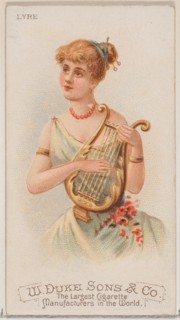 Lyre, from the Musical Instruments series (N82) for Duke brand cigarettes, 1888., 1888. Creator: Schumacher & Ettlinger.