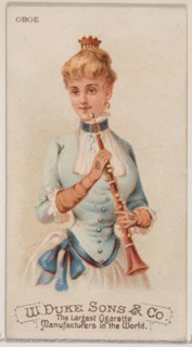 Oboe, from the Musical Instruments series (N82) for Duke brand cigarettes, 1888., 1888. Creator: Schumacher & Ettlinger.