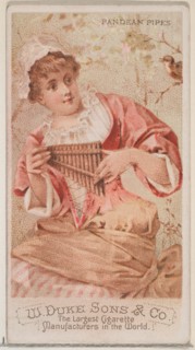 Pandean Pipes, from the Musical Instruments series (N82) for Duke brand cigarettes, 1888., 1888. Creator: Schumacher & Ettlinger.