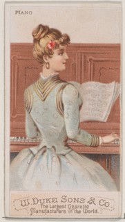 Piano, from the Musical Instruments series (N82) for Duke brand cigarettes, 1888., 1888. Creator: Schumacher & Ettlinger.