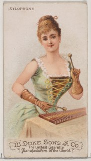Xylophone, from the Musical Instruments series (N82) for Duke brand cigarettes, 1888., 1888. Creator: Schumacher & Ettlinger.