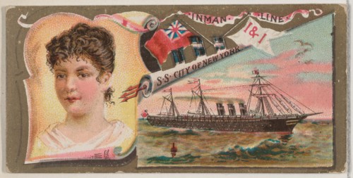 Steamship City of New York, Inman Line, from the Ocean and River Steamers series (N83) for..., 1887. Creator: Unknown.