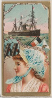 Steamship Bohemia, Hamburg American Packet Company, from the Ocean and River Steamers seri..., 1887. Creator: Unknown.