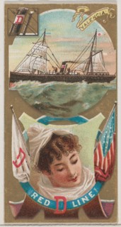 Steamship Valencia, Red D. Line, from the Ocean and River Steamers series (N83) for Duke b..., 1887. Creator: Unknown.