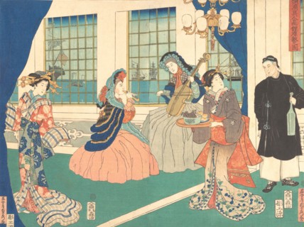 Drawing Room of a Foreign Business Establishment in Yokohama, 9th month, 1861.