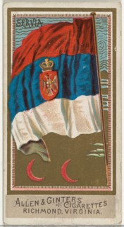Serbia, from Flags of All Nations, Series 2 (N10) for Allen & Ginter Cigarettes Brands, 1890.