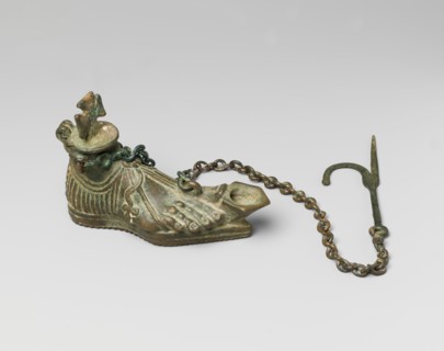 Hanging Lamp in the Form of a Sandaled Right Foot, Byzantine, 5th century.