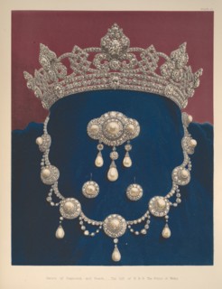 A Memorial of the Marriage of H.R.H. Albert Edward Prince of Wales and H.R.H. Alexandra, Princess of Denmark, 1863. [Parure of Diamonds and Pearls...The Gift of H.R.H. The Prince of Wales].