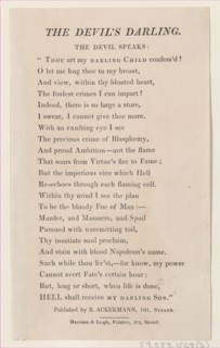 The Devil's Darling: Text, March 12, 1814. [Poem representing the devil's speech to Napoleon].