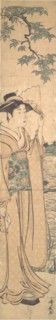 Woman with Fan on the Banks of the Sumida River.