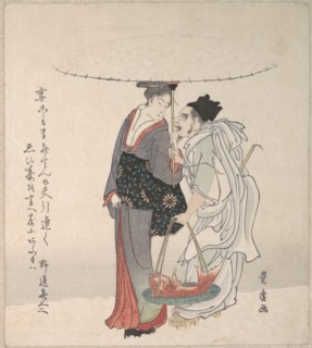 Ebisu and Benten Walking in the Snow.