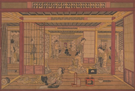 An Interior View in the Yoshiwara, ca. early 1740s.