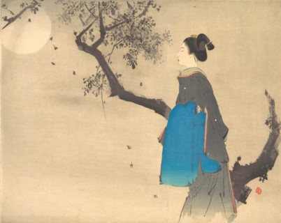 Profile View of a Woman Strolling in the Moonlight, ca. 1908.