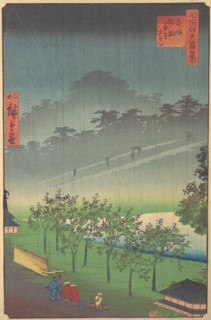 Evening View of Kiribata in Rain at Akasaka, 1859.