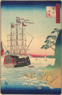 Dutch Ship at Anchor off the Coast of Tsushima, 3rd month, 1859.