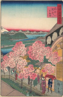 Entrance to the Gankiro Tea House in the Miyozaki District, Yokohama, Bushu, 3rd month, 1859.