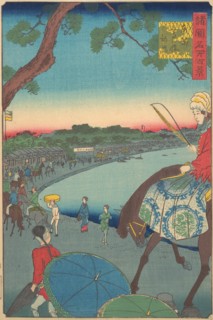 Foreigners Riding Along the Coast at Takanawa in the Eastern Capital, 9th month, 1861.