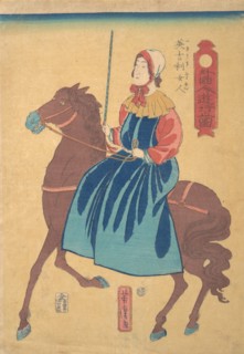 English Woman on Horseback, 1st month, 1861.