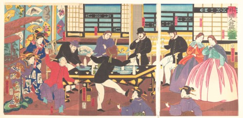 Foreigners Enjoying a Party, 1st month, 1861.