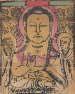 One hundred thirty-five woodblock prints including New Year's pictures (nianhua), door gods, historical figures and Taoist deities, 19th-20th century.