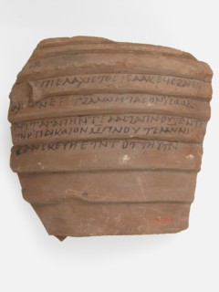 Ostrakon with a Letter from Isaac to Thello, Coptic, 600.