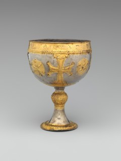 The Attarouthi Treasure - Chalice, Byzantine, 500-650. Inscribed in Greek.